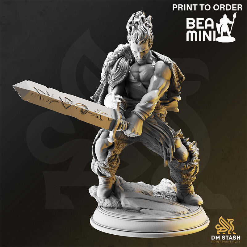 Gaius, Human Barbarian | BeaMini Print to Order Miniatures