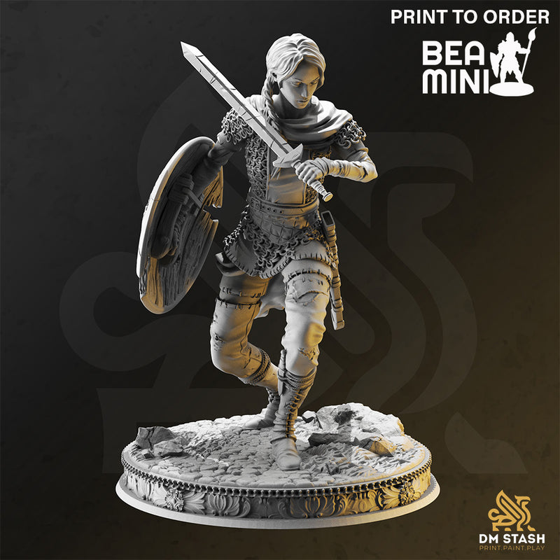 Freya, Human Fighter | BeaMini Print to Order Miniatures