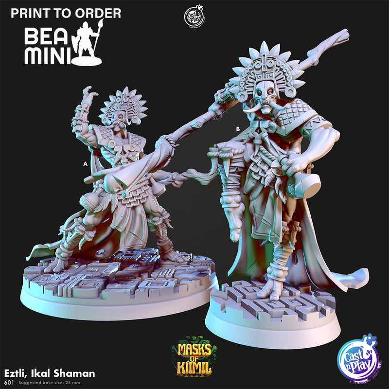 Eztli, Ikal Shaman | BeaMini Print to Order Miniatures