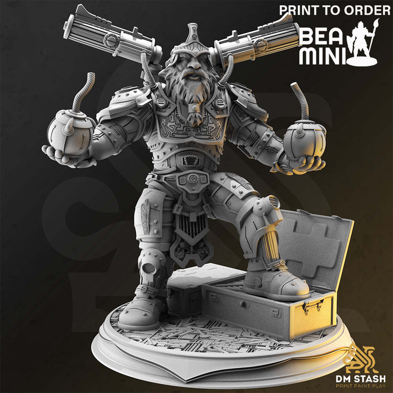 Dwarven Grenadier - Duktuk | BeaMini Print to Order Miniatures