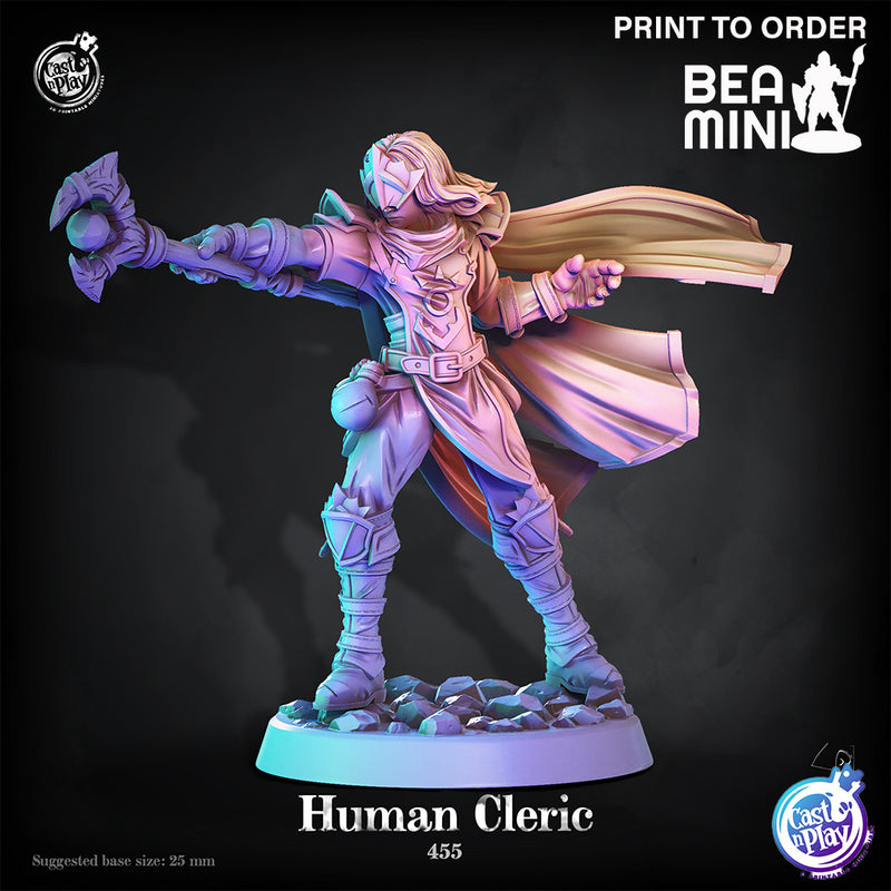 Human Cleric | BeaMini Print to Order Miniatures