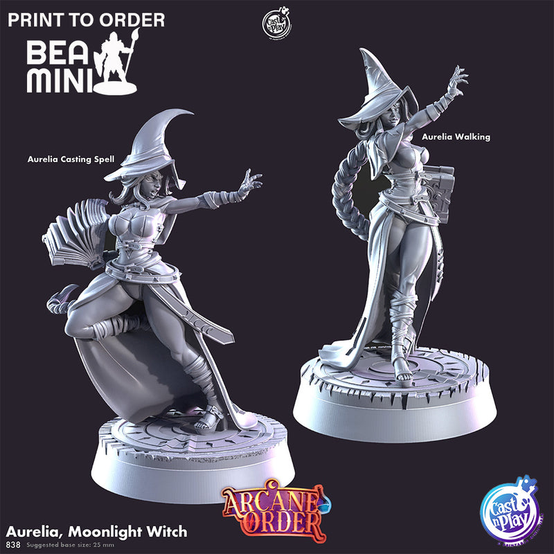 Aurelia Moonlight Witch | BeaMini Print to Order Miniatures