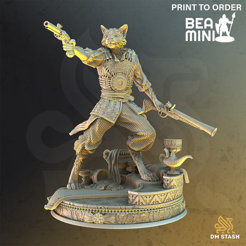 KaraTa, Tabaxi Gunslinger | BeaMini Print to Order Miniatures