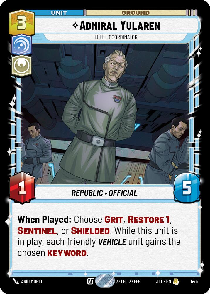 Admiral Yularen - Fleet Coordinator (Foil) (545) [Jump to Lightspeed]