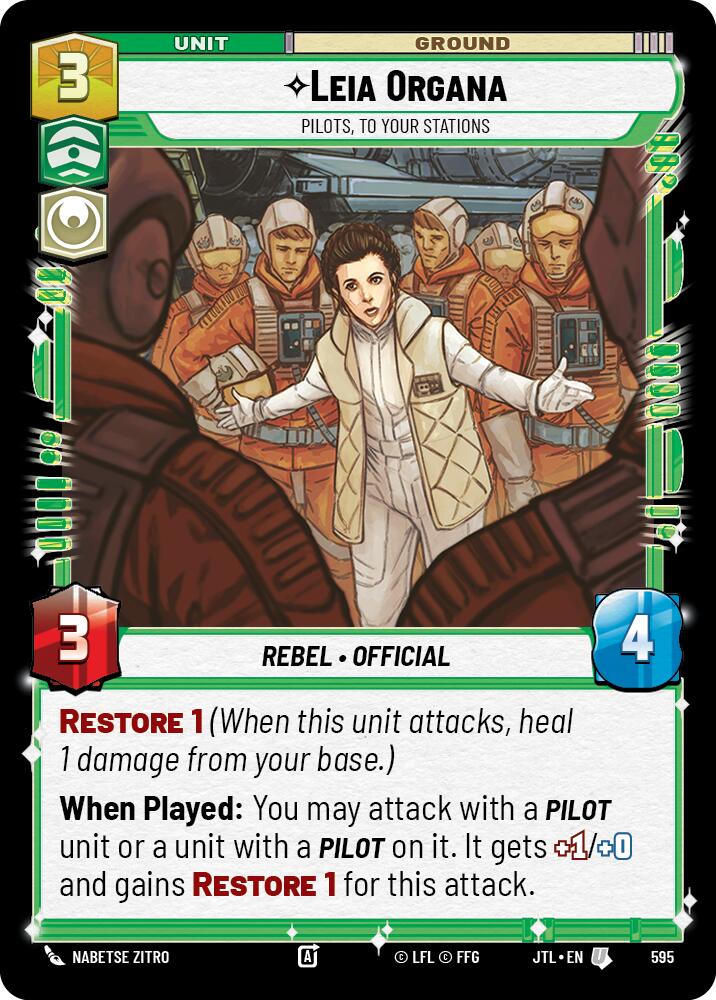 Leia Organa - Pilots, To Your Stations (Foil) (595) [Jump to Lightspeed]