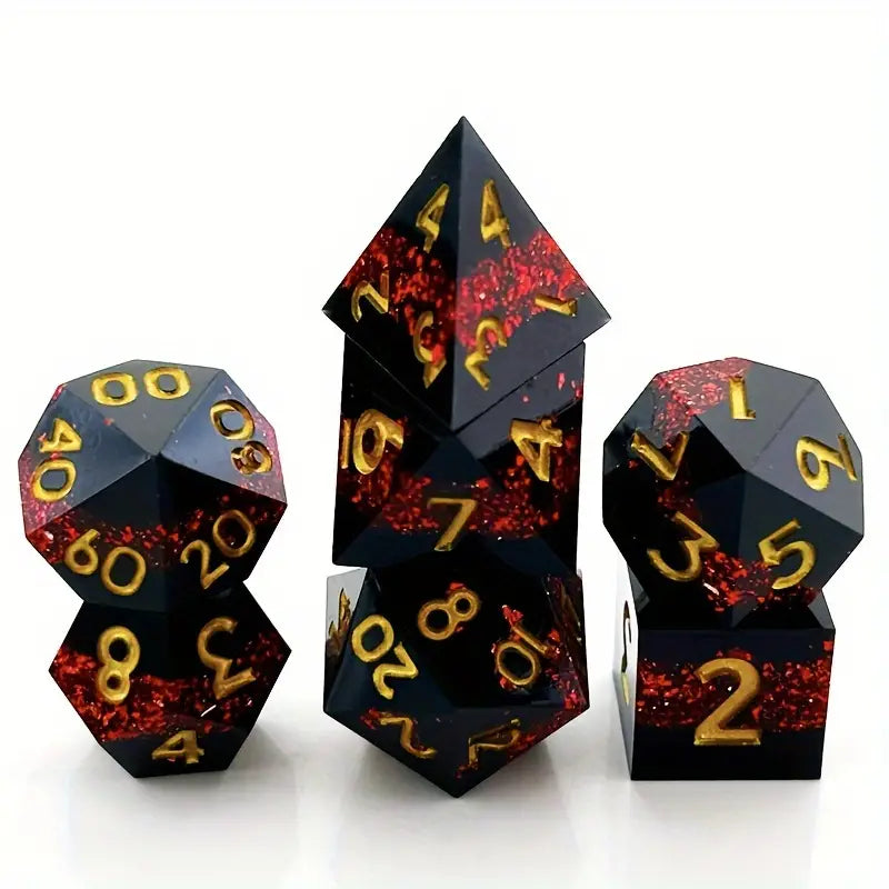 Volcanic Rift - Handcrafted Sharp Edge Dice Set