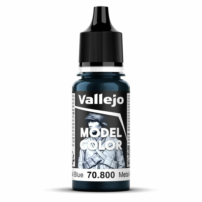 Vallejo Model Colour - Gunmetal Blue Paint (Single Bottle 18ml)