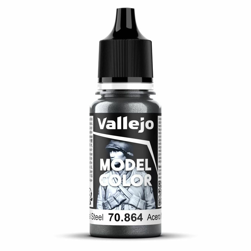 Vallejo Model Colour - Natural Steel (Single Bottle 18ml)