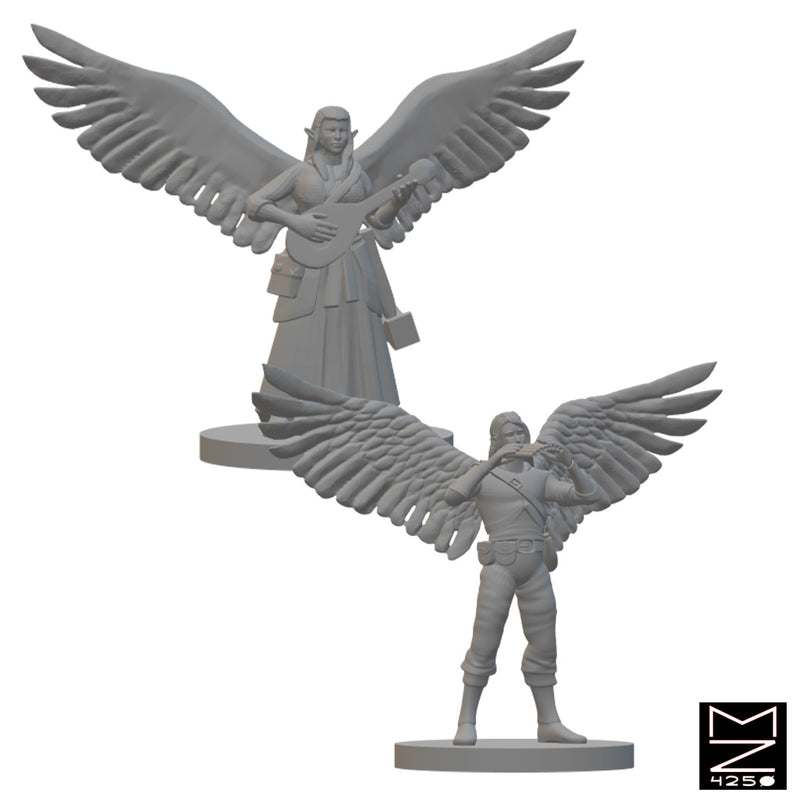 Aasimar Bards | BeaMini Unpainted RPG Miniatures