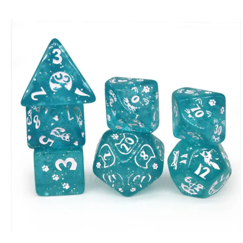 Bea Magic - 7 Piece Polyhedral Dice Set + Dice Bag