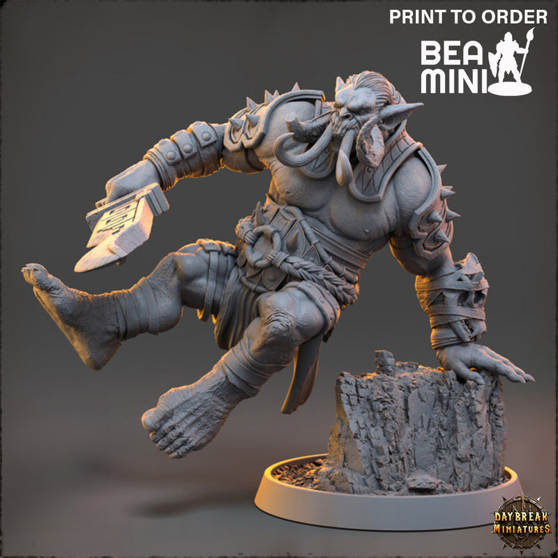 Benjammer Holt - The Mammoth Ogres of Skull Mountain | BeaMini Print to Order Miniatures