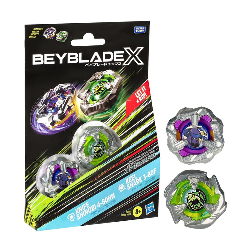 Beyblade X - Dual Pack - Knife Shinobi 4-80HN vs Keel Shark 3-80F