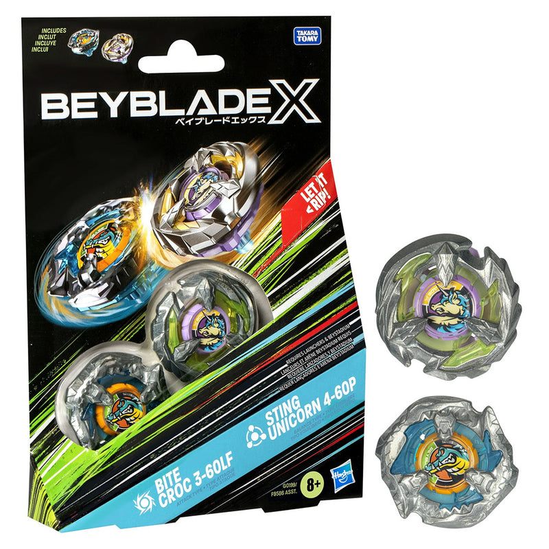 Beyblade X - Dual Pack - Bite Croc 3-60LF & Sting Unicorn 4-60P