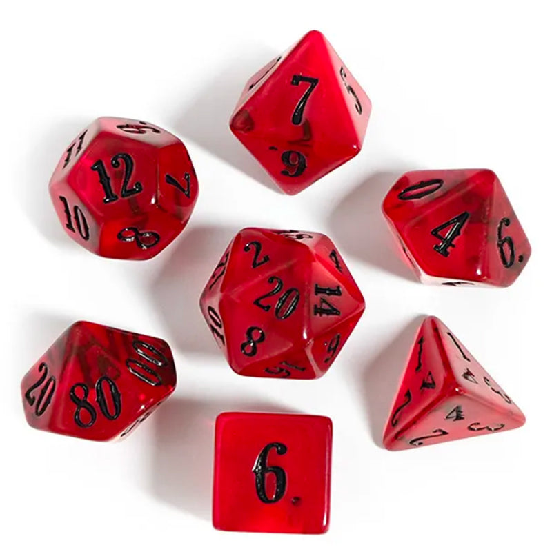 Blood Drop - 7 Piece Polyhedral Dice Set + Dice Bag