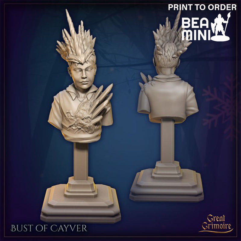 Bust of Cayver | BeaMini Print to Order Miniatures