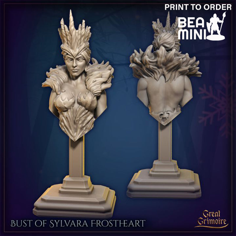 Bust of Sylvara Frostheart | BeaMini Print to Order Miniatures