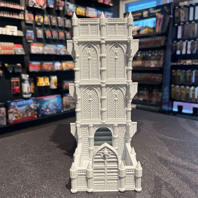 3D Printed Dice Tower - Cathedral (Marble)