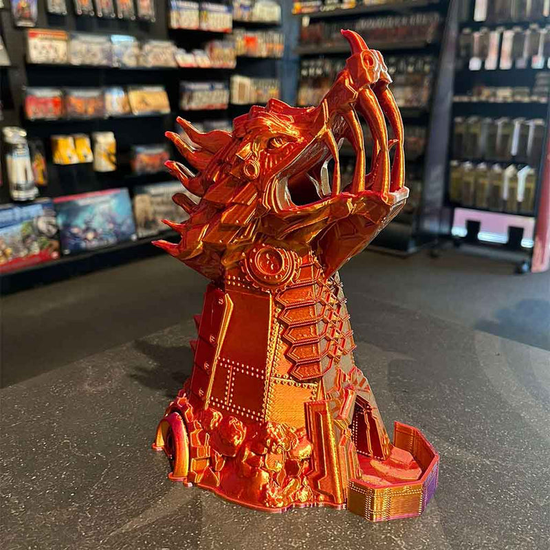 3D Printed Dice Tower - Clockwork Dragon