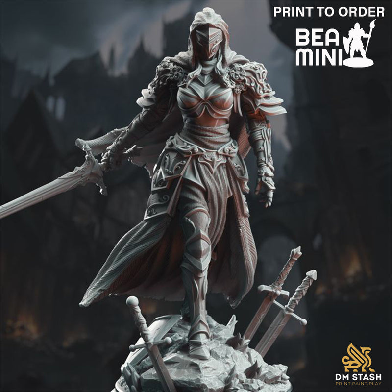 Commander Knight - Lydia the Merciless | BeaMini Print to Order Miniatures