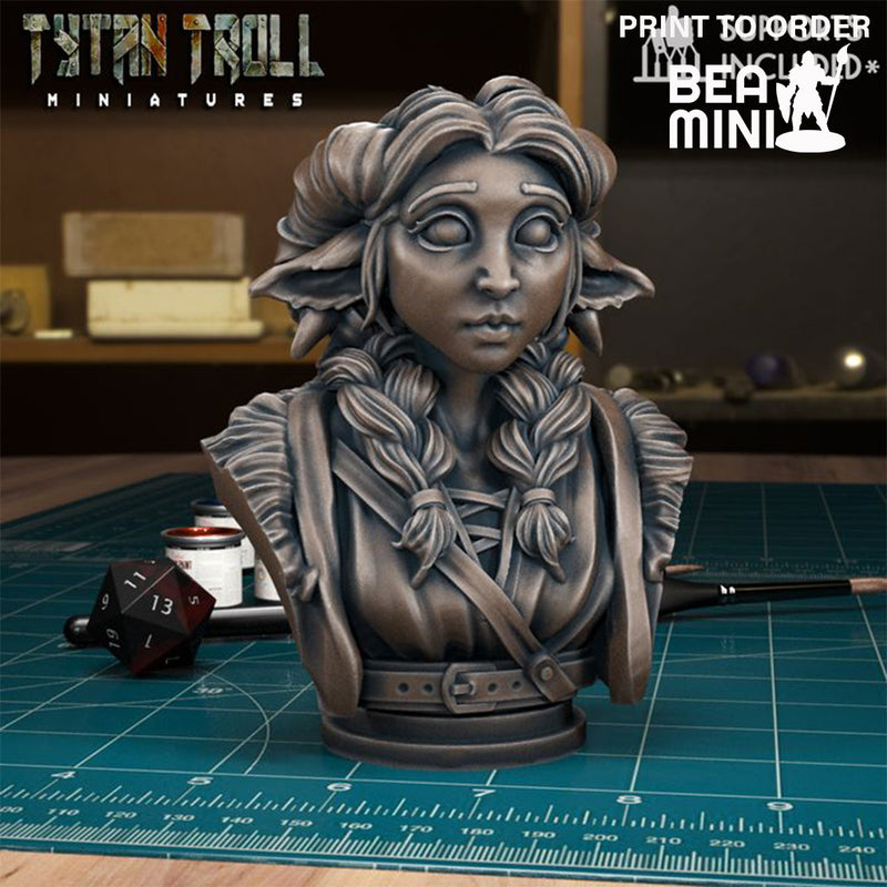 Cute Firbolg Bust | BeaMini Print to Order Miniatures