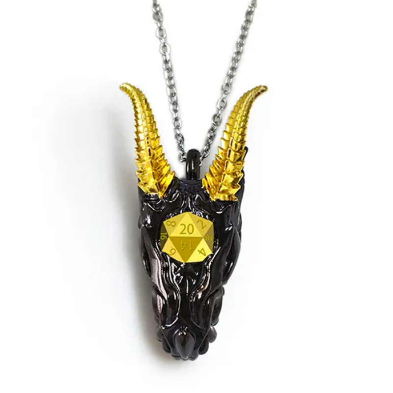 Dragon Dice Necklace  (Mini Metal Dice in Necklace Case)