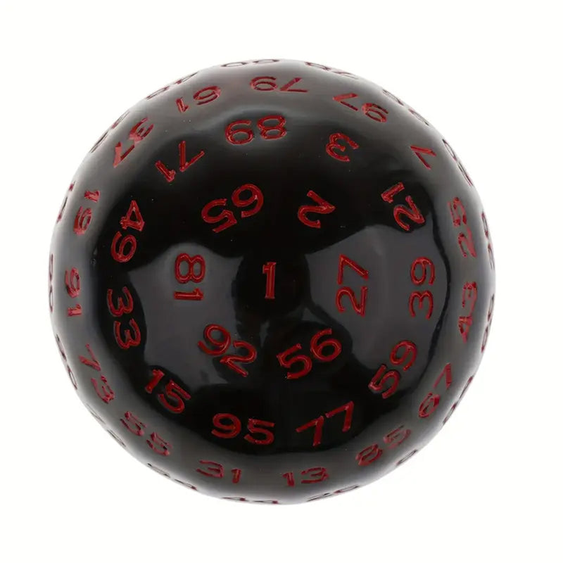 D100 (One Hundred Sided Dice) - Black/Red