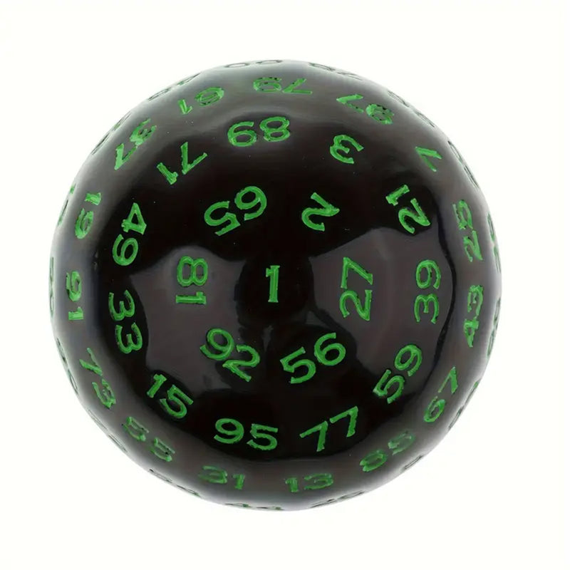 D100 (One Hundred Sided Dice) - Black/Green