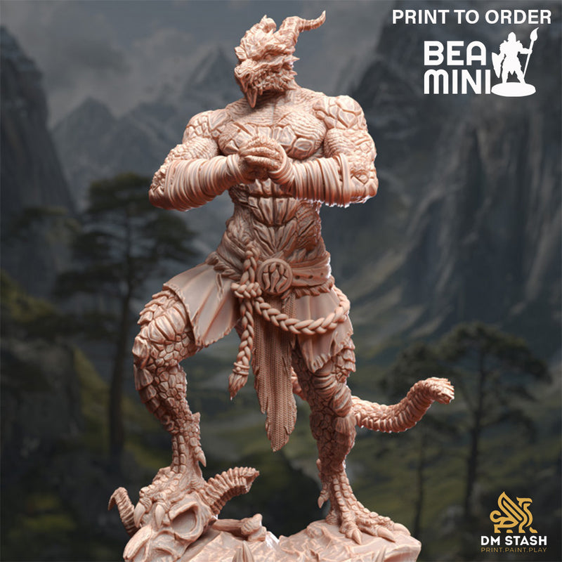 Dragonborn Pugilist - Kuthrak'Va | BeaMini Print to Order Miniatures