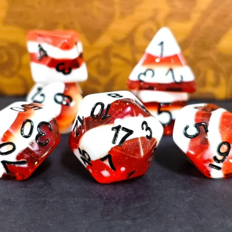 Ice Cream & Jelly - 7 Piece Polyhedral Dice Set + Dice Bag