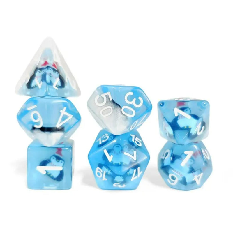 Penguin - 7 Piece Polyhedral Dice Set + Dice Bag