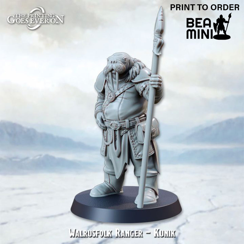 Walrusfolk Ranger – Kunik | BeaMini Print to Order Miniatures