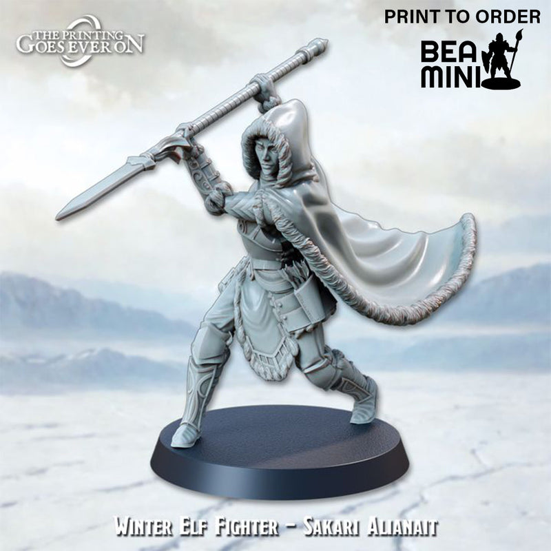 Elf Fighter – Sakari Alianait | BeaMini Print to Order Miniatures