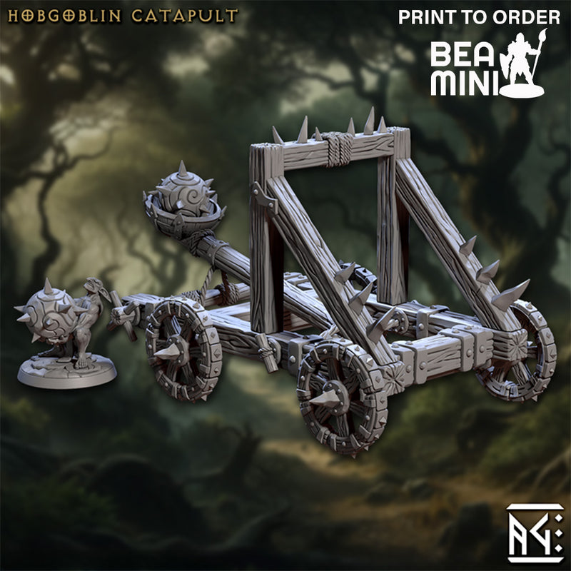 Hobgoblin Catapult with Hobgoblin Worker  | BeaMini Print to Order Miniatures