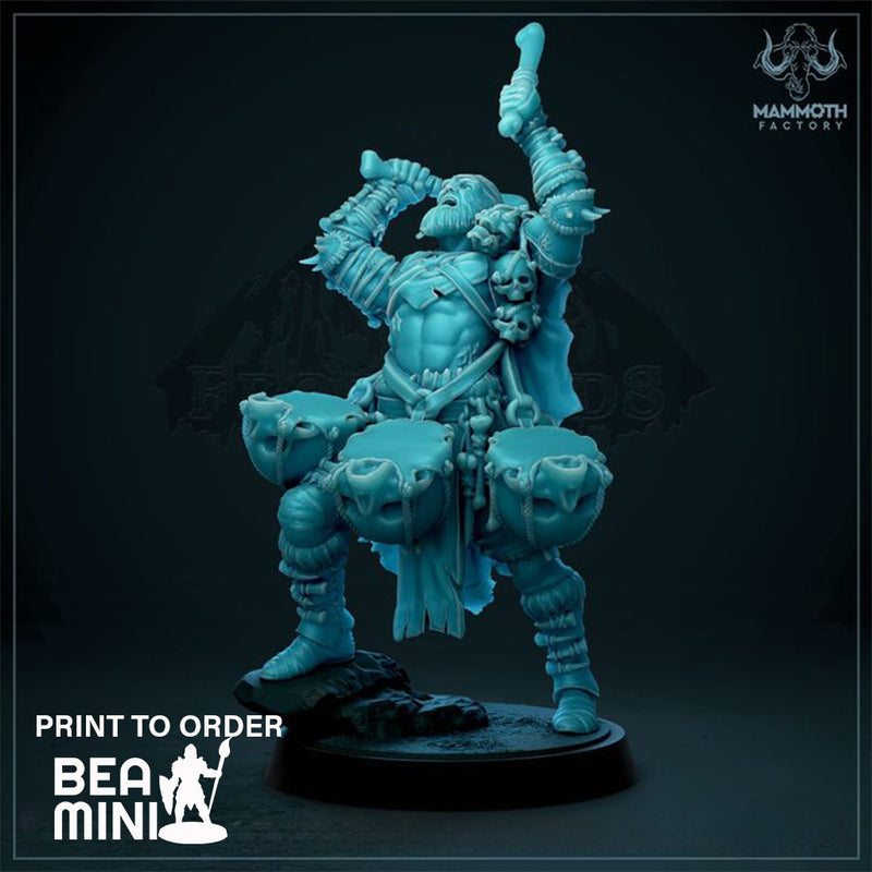 Giantblood Berserker Bard | BeaMini Print to Order Miniatures