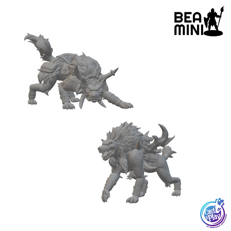 Dire Hyenas | BeaMini Unpainted RPG Miniatures