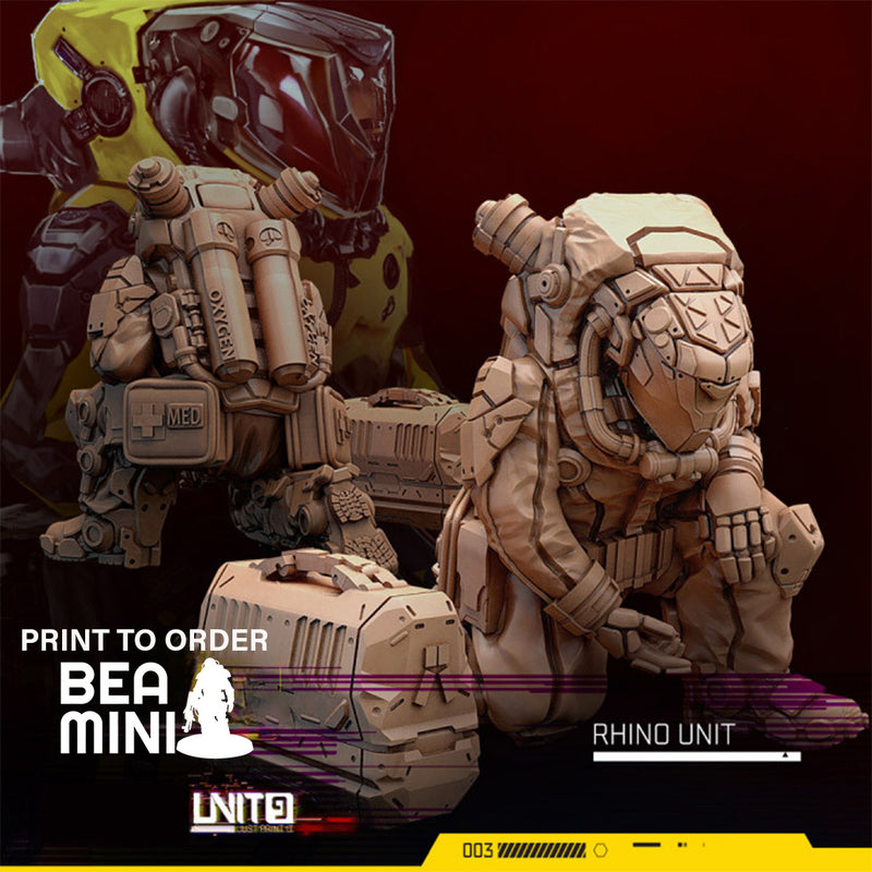 RHINO Unit Heavy Hazmat Coveralls | BeaMini Print to Order Miniatures