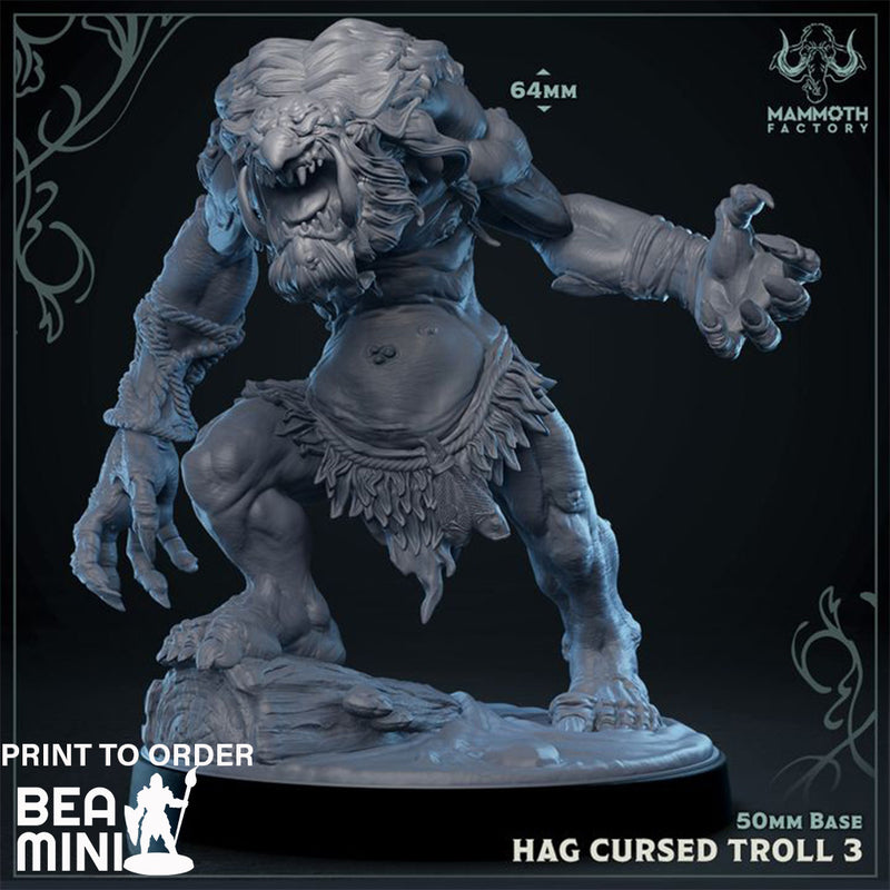 Hag Cursed Troll | BeaMini Print to Order Miniatures