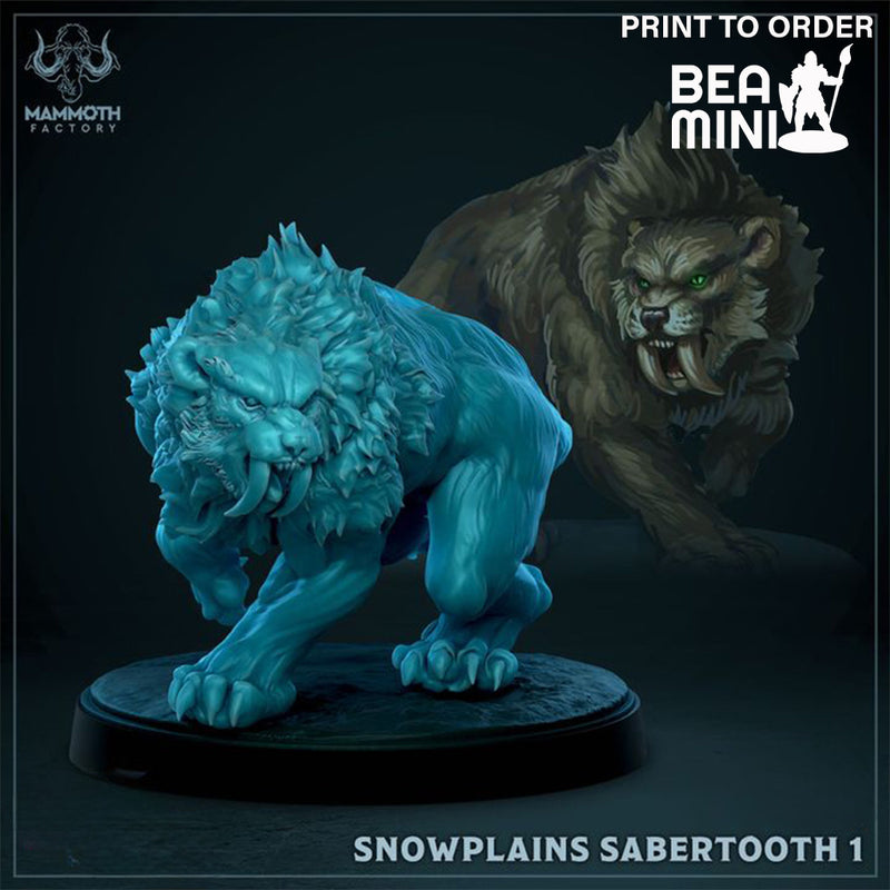 Snowplains Sabertooth 1 | BeaMini Print to Order Miniatures