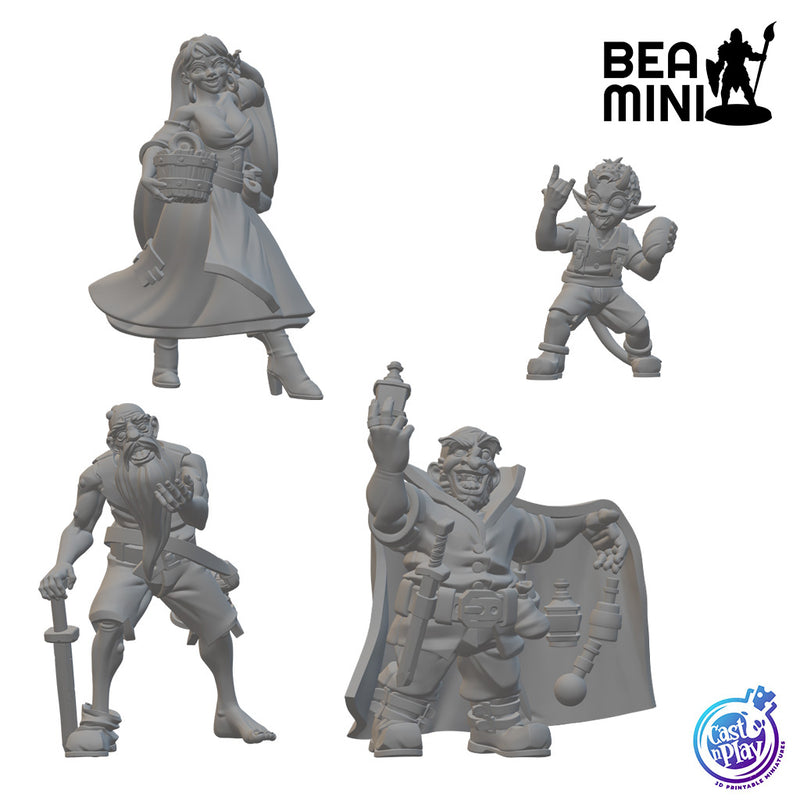 Villagers (Wave 2) | BeaMini Unpainted RPG Miniatures