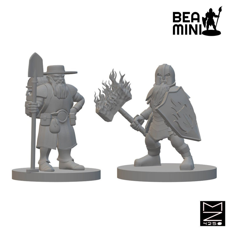 Dwarf Clerics | BeaMini Unpainted RPG Miniatures