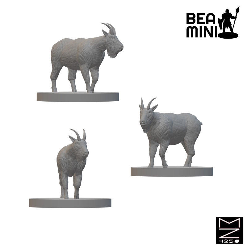 Mountain Goats | BeaMini Unpainted RPG Miniatures