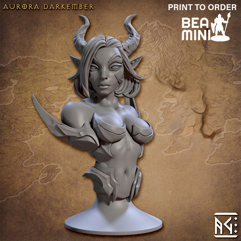 Pinup Bust: Aurora Darkember | BeaMini Print to Order Miniatures