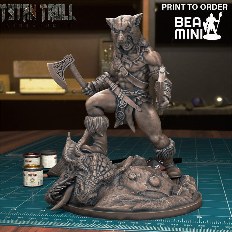 Barbarian Slayer | BeaMini Print to Order Miniatures