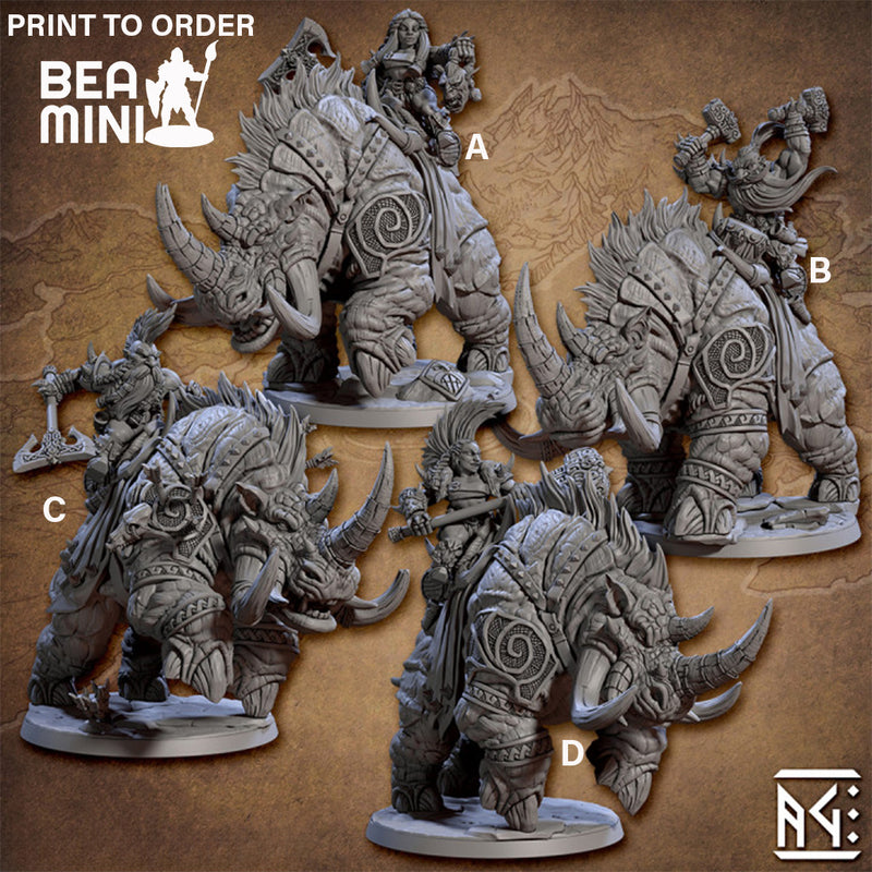 Behemot Riders | BeaMini Print to Order Miniatures