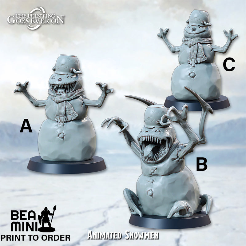 Animated Snowmen | BeaMini Print to Order Miniatures