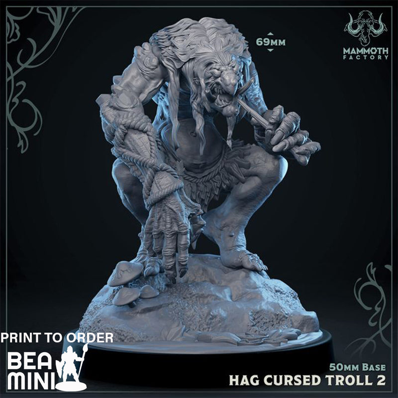 Hag Cursed Troll | BeaMini Print to Order Miniatures