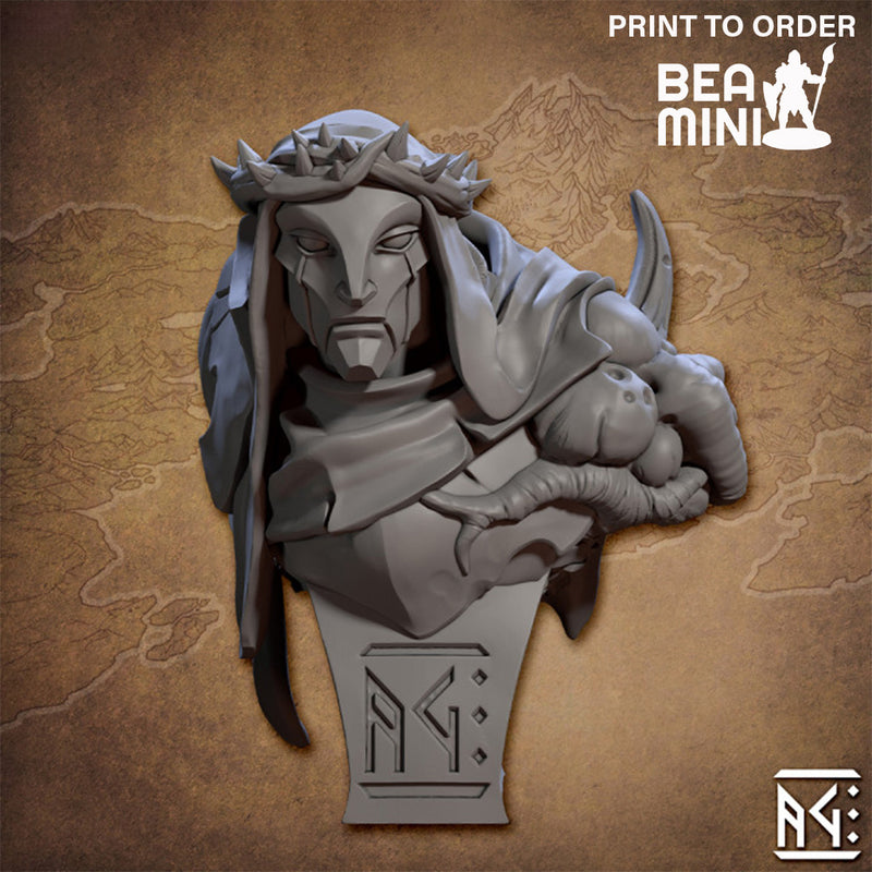 Heroic Bust: Fallen Saint Mordentus – the Penitent | BeaMini Print to Order Miniatures