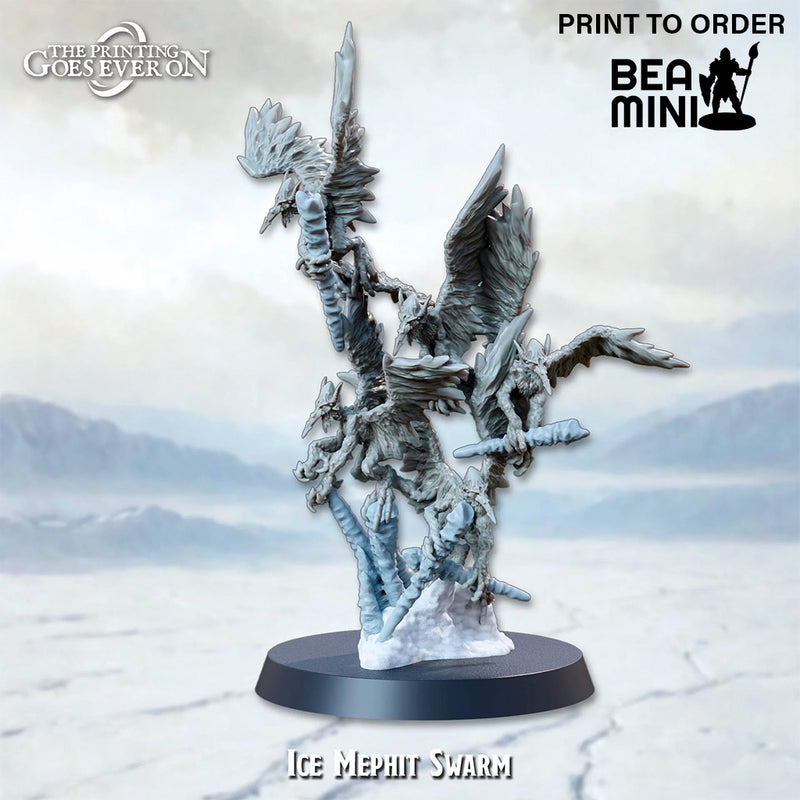 Ice Mephit Swarm | BeaMini Print to Order Miniatures