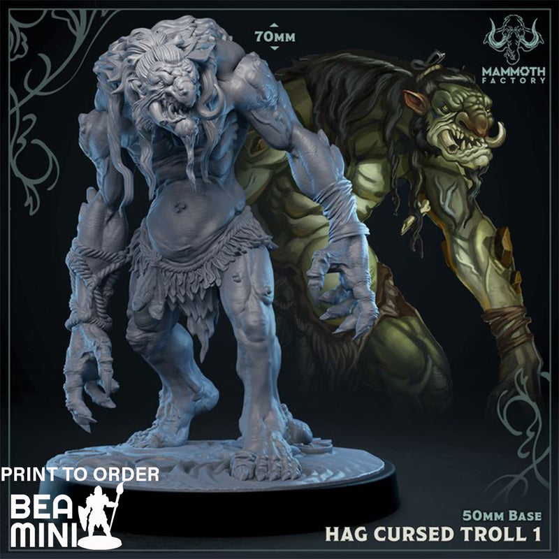 Hag Cursed Troll | BeaMini Print to Order Miniatures