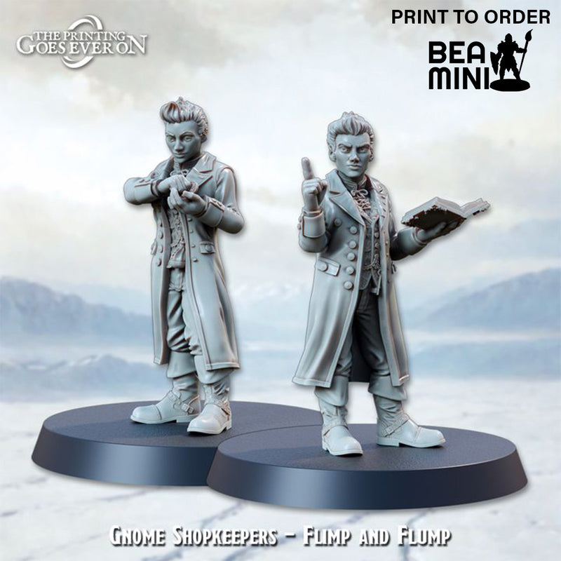 Gnome Shopkeepers – Flimp and Flump | BeaMini Print to Order Miniatures